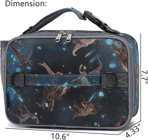 Miniatura 4 de FlowFly Lonchera para niños, duradera y aislada con correa para el hombro y soporte para botellas, resistente al agua, térmica, pequeña, para