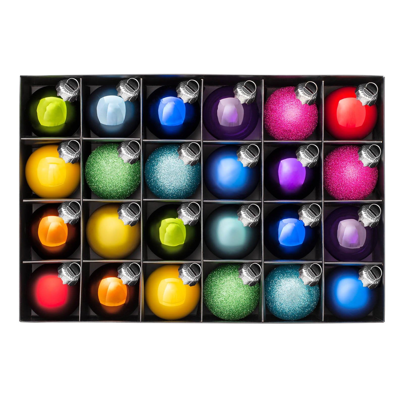 Werchristmas Multi-Coloured Glass Baubles, 24-Piece