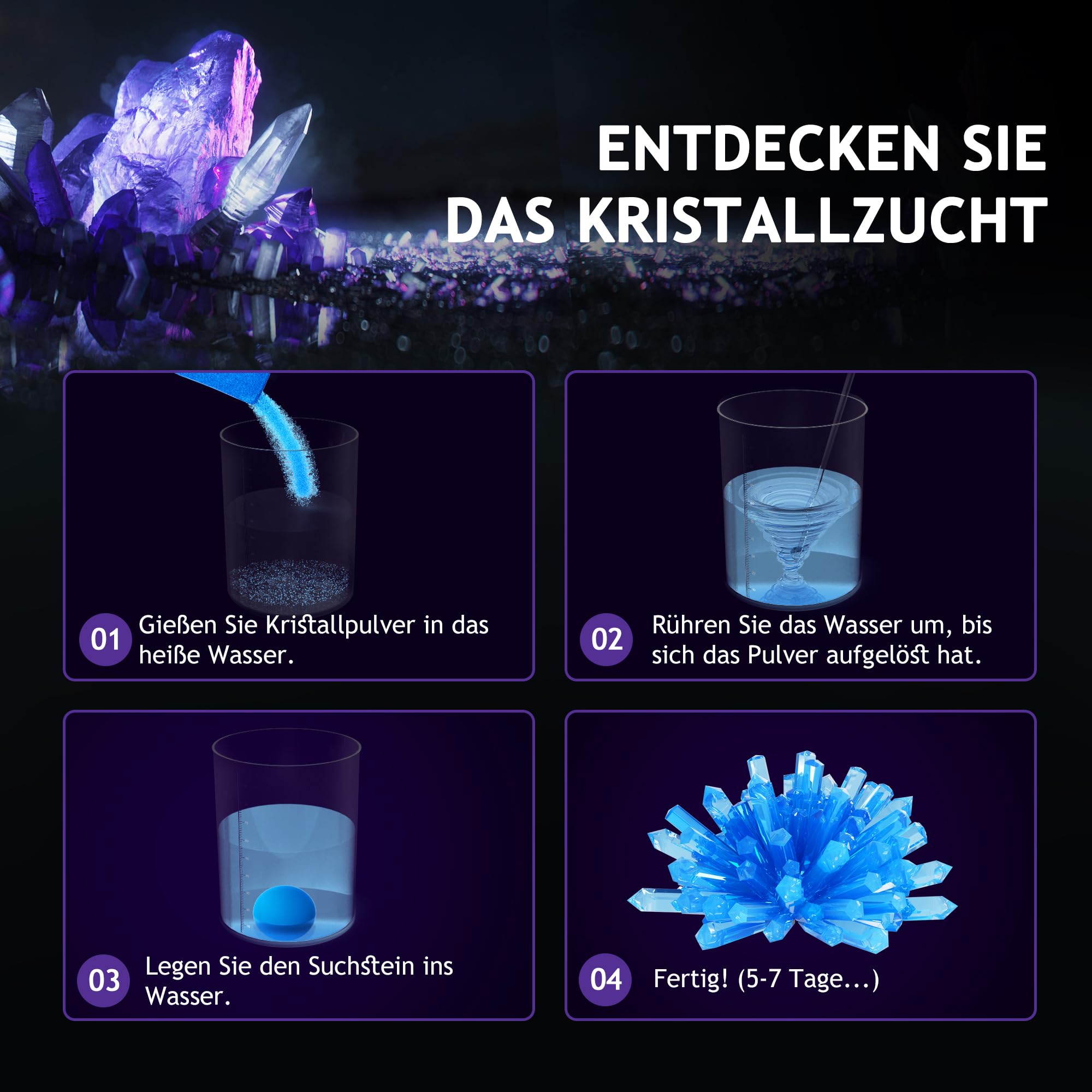 Japace Ausgrabungsset für Kinder, STEM Wissenschaft Spielzeug Edelsteine Ausgraben, Geoden Zum Aufbrechen Set, Kristalle Züchten Kit Geschenke Jungen Mädchen schürfen Hammer