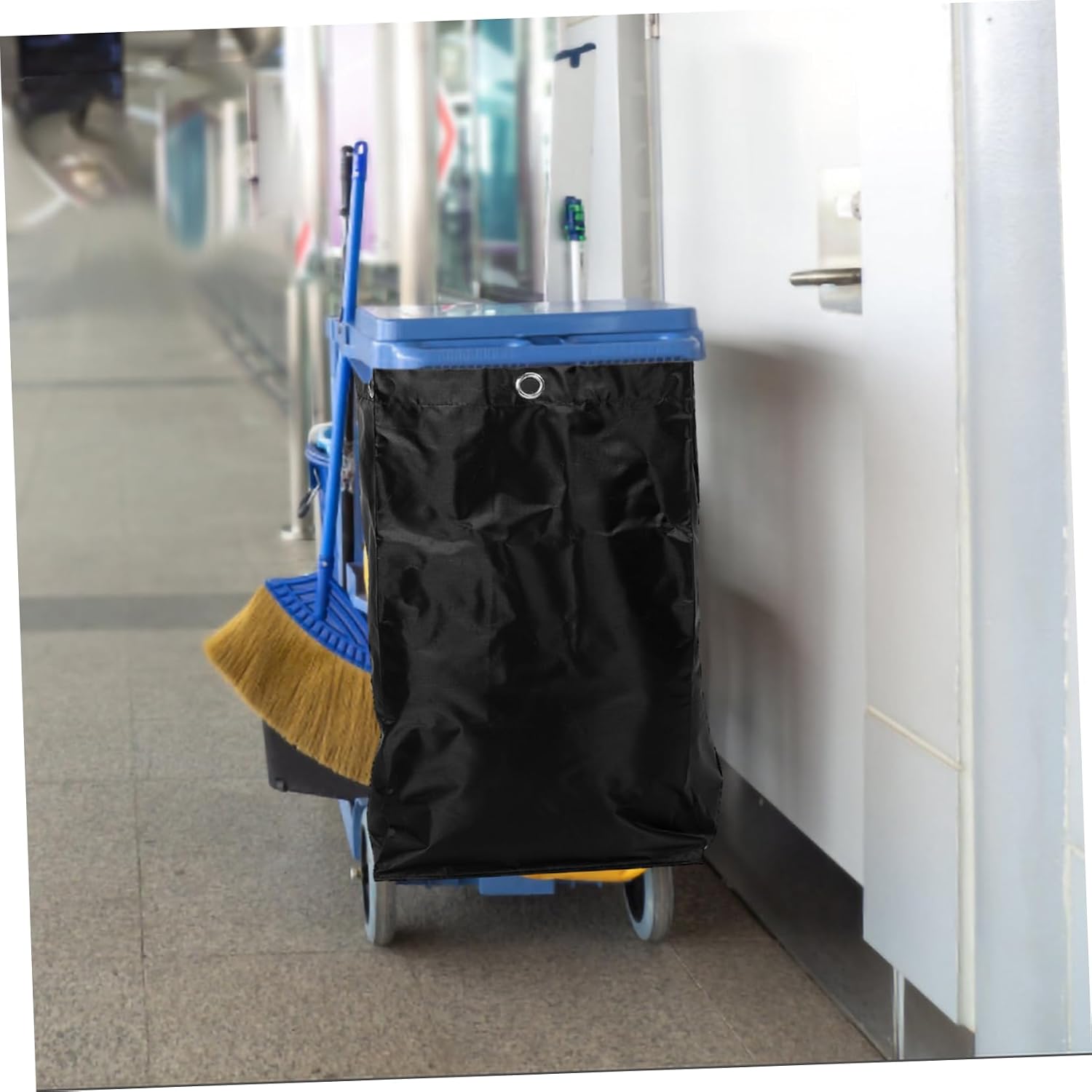 Cleaning Cart Bag Large Capacity Janitorial Canvas Bag for Housekeeping Design Reinforced Seams for Commercial Cleaning Trolleys and Easy Attachment