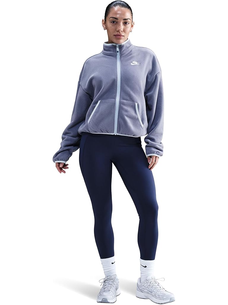 White Nike Sportswear Club Fleece Loose Cozy Track Jacket