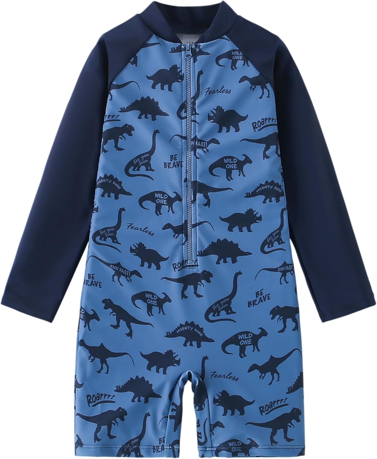 AIWUHE Boys one Piece Swimsuit Zipper Rash Guard Kids Long Sleeve Bathing Suits UPF 50+ Sun Protection Swimwear 2-9Y
