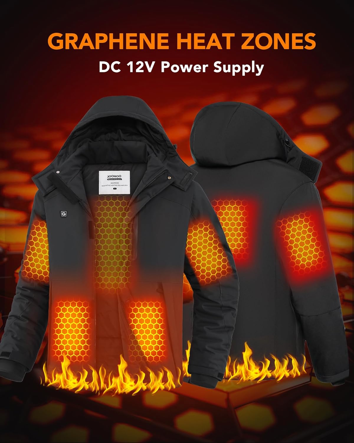Graphene Heated Jacket for Men with Rechargeable Battery Pack Included - Image 4