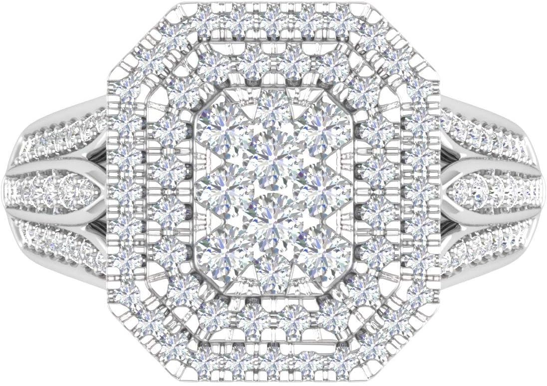 1 Carat Cushion Cut Diamond Engagement Ring in 10K Solid Gold