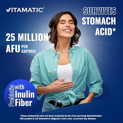 Miniatura 4 de Vitamatic Clostridium butyricum 25 Million - Salud intestinal - 60 cápsulas DR (liberación retardada) - Fabricado con fibra de inulina prebiótica