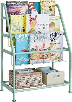 aboxoo Kids Bookshelf Todder Freestanding Small Bookcase Organizer for Children Room 18 inches Small Bookcase Toy Organizer Green Stable Bookcase Bookstore Library Book Unit Storage for Small Place