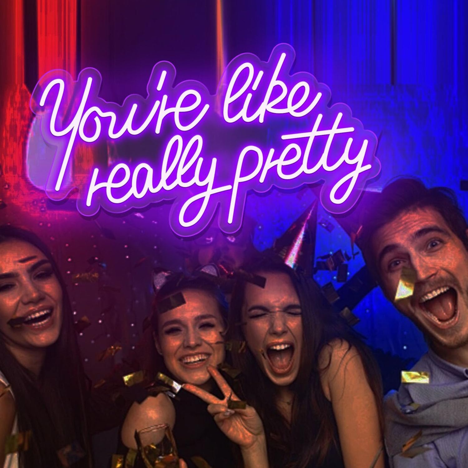 You're Like Really Pretty Neon Sign, Pink Led Light for Wall Decor,Signs for Wedding, Home