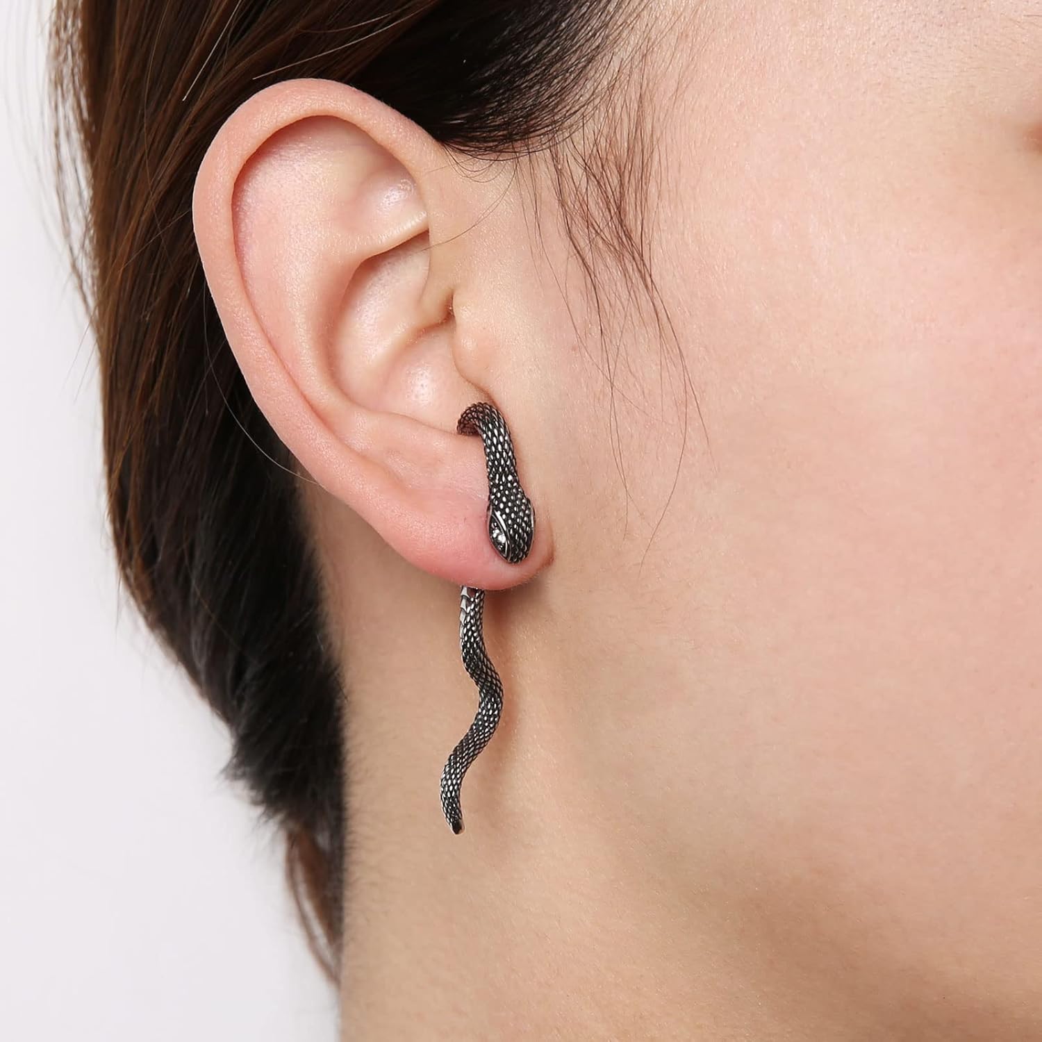 HZMAN Retro Snake Earrings for Women Stainless Steel Gothic Punk Snake Stud Earring Biker Party Jewelry Gift - Image 2