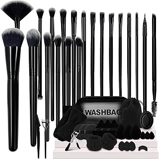 Ultimate 48-Piece Synthetic Makeup Brush Kit: Foundation, Concealer & Eyeshadow (Black)
