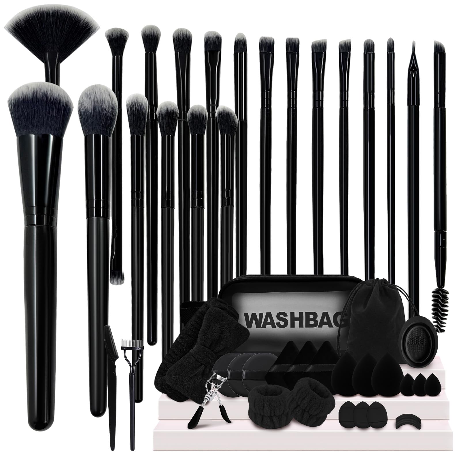 GZIXBDA Makeup Brush Set, 48Pcs Makeup Tool Set Premium Synthetic Foundation Concealers Powder Eye Shadows Makeup Brushes Kit for for Beginner