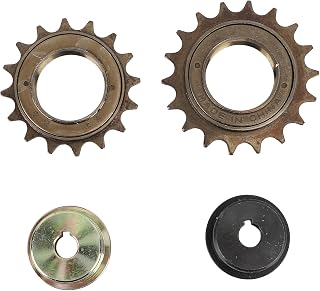 Single-Speed Freewheel 16T 18T, Freewheel Left Drive Adapter Set Iron Bike Freewheel Flywheel Cycling Accessories for Replacement Modification Gold and Black 2 PCS
