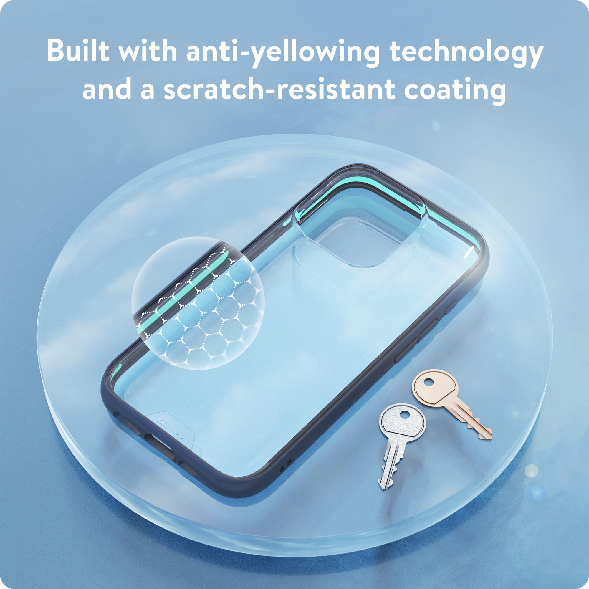 Mous für iPhone 15 Pro Max Transparente Hülle - Klarheit Schillernd - Stoßfest & Kratzfest