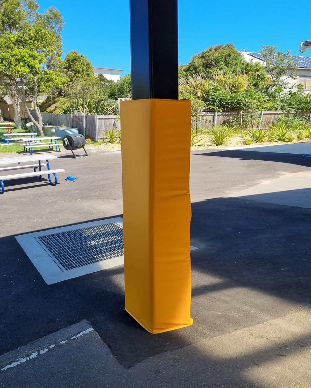 Custom Playground Pole Padding - 4-Sided Wrap for 2-10 Inch Poles, Protective Covers for Metal Poles at Garage & School, H-3ft (92cm), 7"x7" (18x18cm)