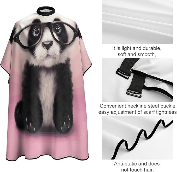 Capa para Corte de Cabello Baby Panda con Gafas Impermeable miniatura 4