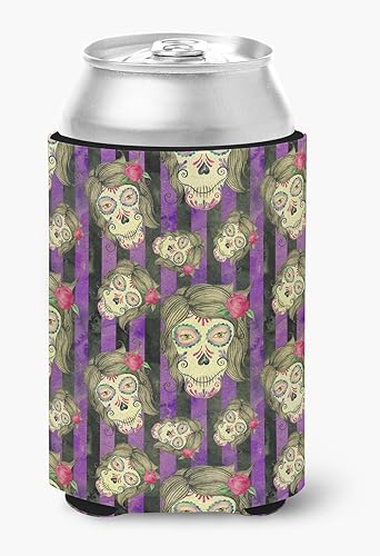 Caroline's Treasures BB7519CC Watecolor Día de los Muertos - Enfriador para latas o botellas, lavable, funda plegable con aislamiento para bebidas,