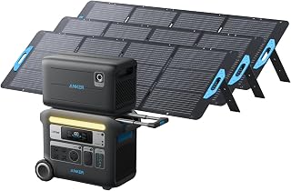 Anker SOLIX F2000 Portable Power Station, PowerHouse 767 and 760 Expansion Battery, with 3×200W Solar Panels, 4096Wh LiFePO4 Battery with 4 AC Outlets Up to 2400W for Home, Outdoor Camping, RV