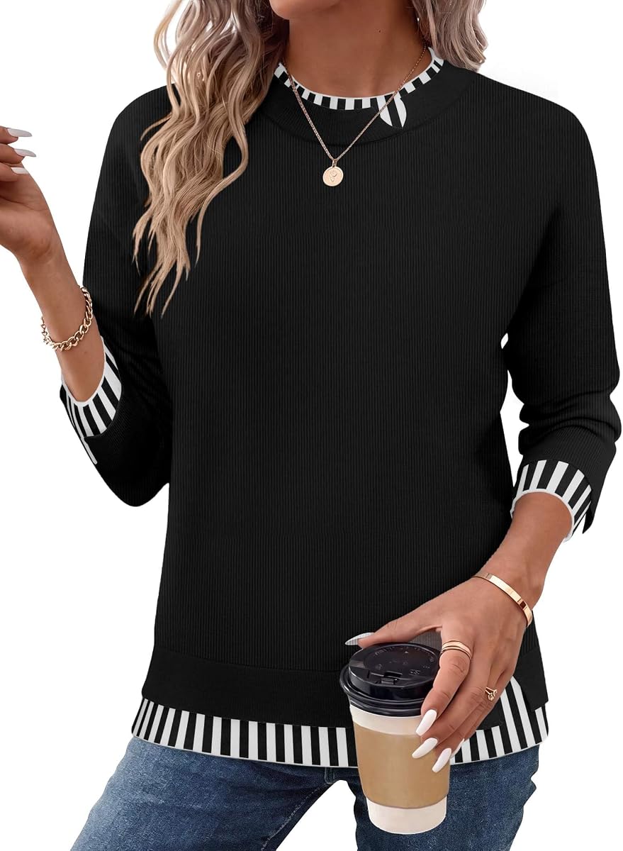 Zeagoo Womens Sweaters Crewneck Long Sleeve Pullover Knit Tops Casual Loose Fall Fashion
