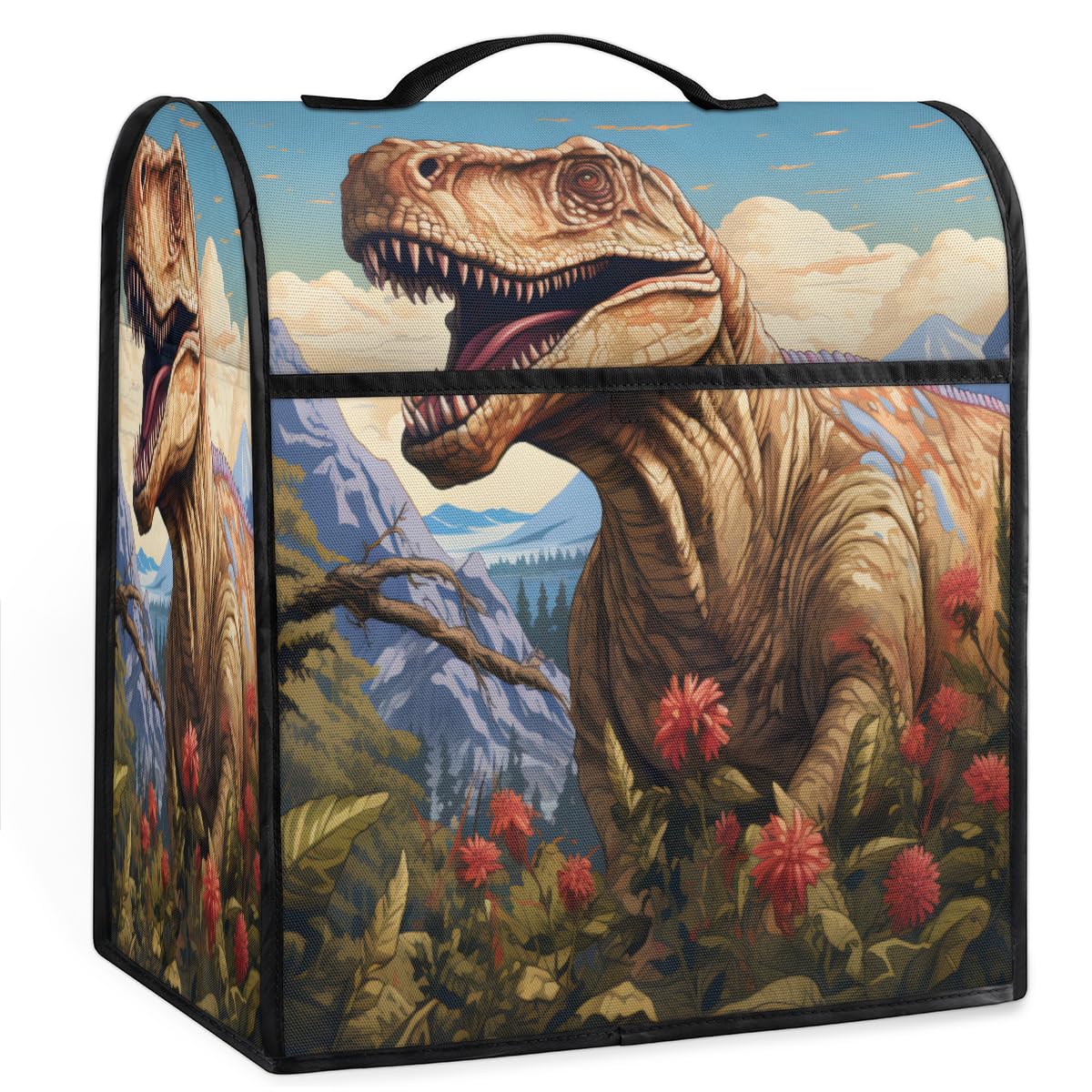 Coffee Maker Cover Animal Dinosaur Kitchen Appliance Covers Small Appliance Covers Blender Cover Juicer Cover Dust Covers for Kitchen Appliances with Top Handle and Pockets,Washable,C274