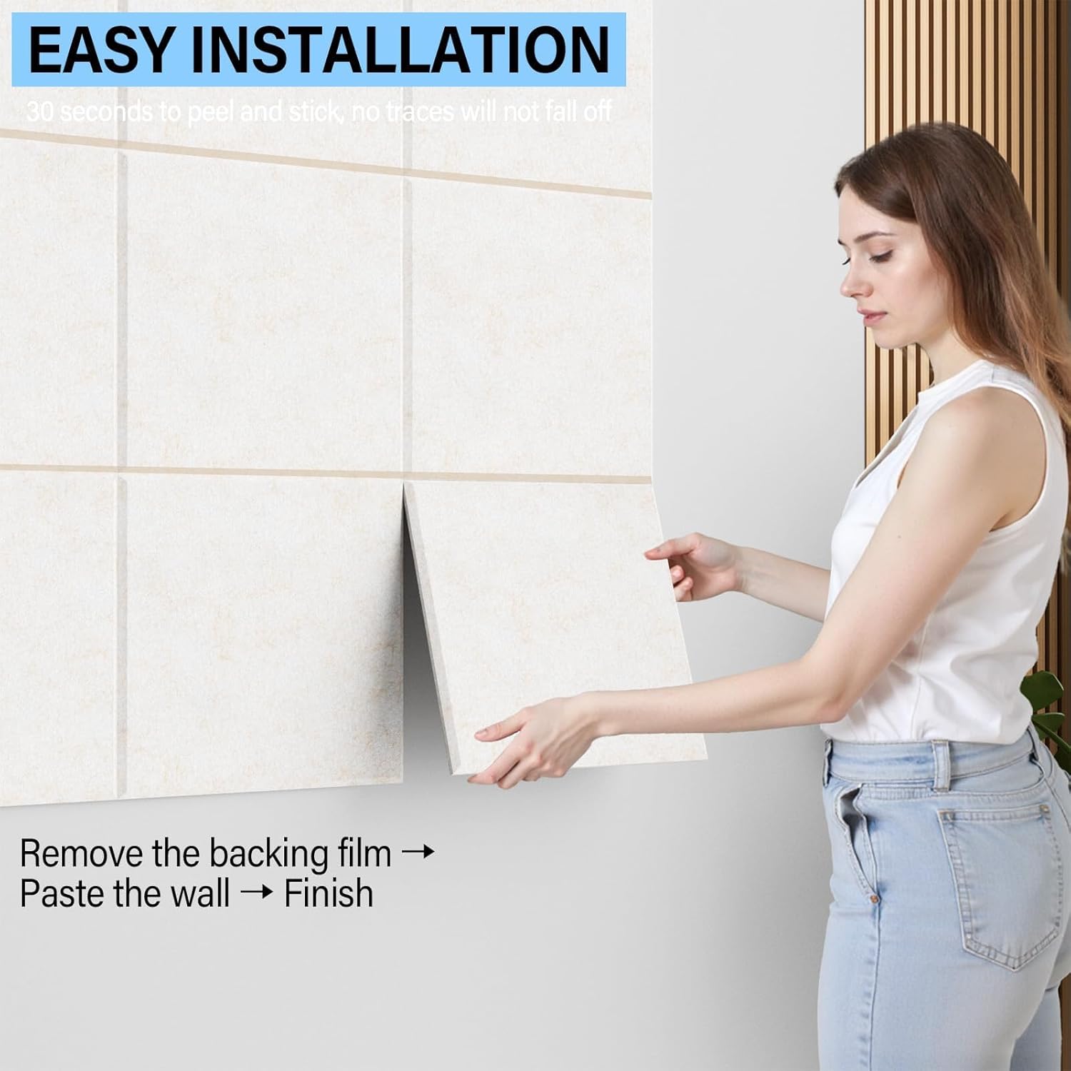 Large Cork Boards for Walls – 48" x 36" Self Adhesive Felt Wall Tiles, Ideal for Office Black Bulletin Board, Easy to Install Pin Board Photo Dart Board Wall Protectors