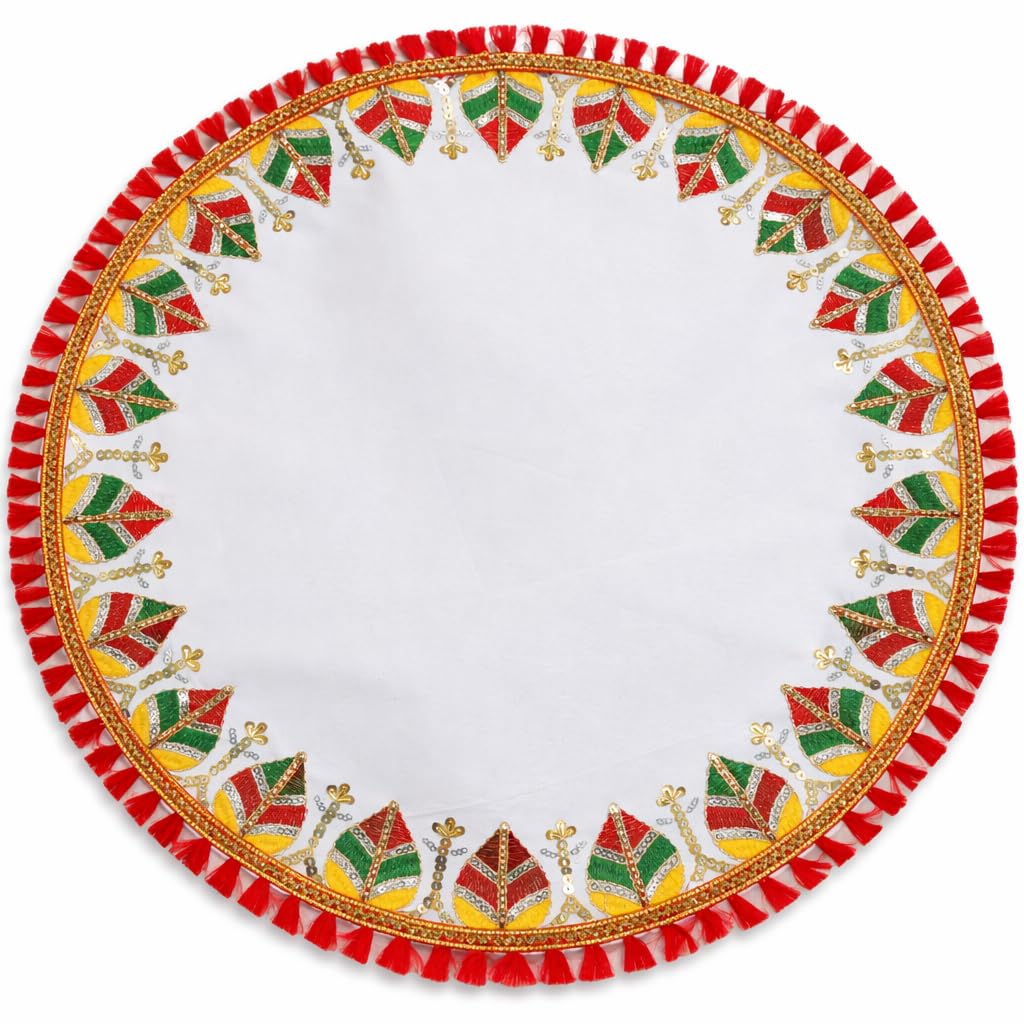 90 degree Welcome Clothes for Dulhan Bride Entrance Long for Foot Print Cloth Bride New Born Baby Footprint Rumaal Cartoon Handkerchief for Haldi Kumkum Kanku Pagla-picture-1