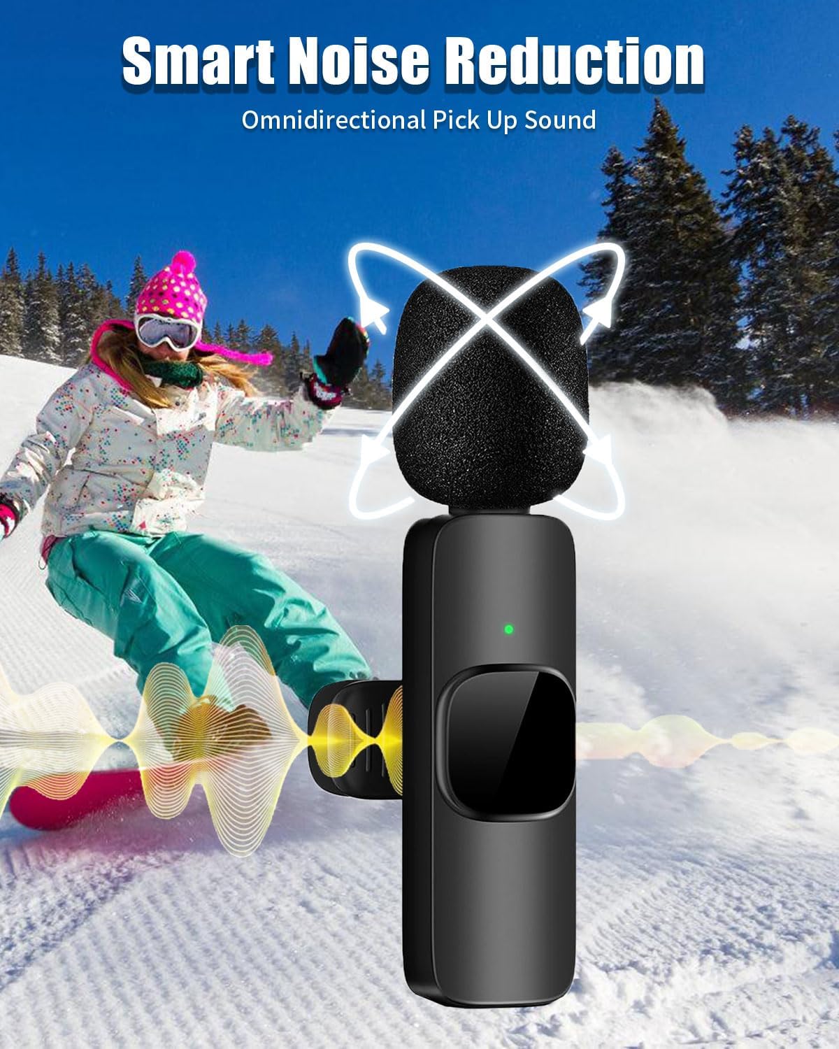 Wireless Lavailer Microphone for iPhone, Android, Camera, iPad, USB C, 4 in 1 Professional Mini Microphone with Noise Reduction, Wireless Mic for Video Recording, Vlog, YouTube, TikTok - Image 4