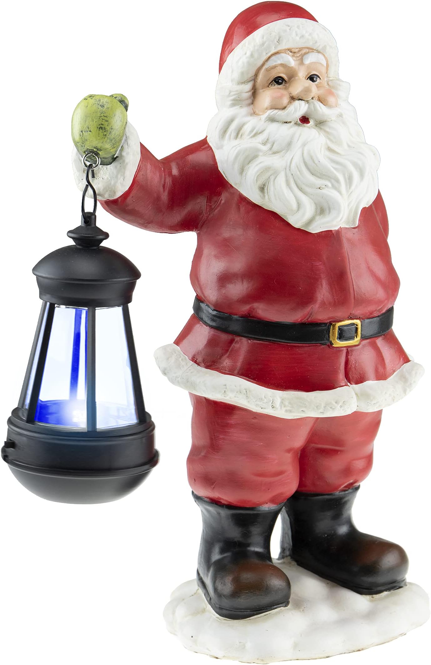 Clever Creations Resin Christmas Figurine Decoration, Festive Holiday Home Décor for Tables and Shelves, Santa with Lantern