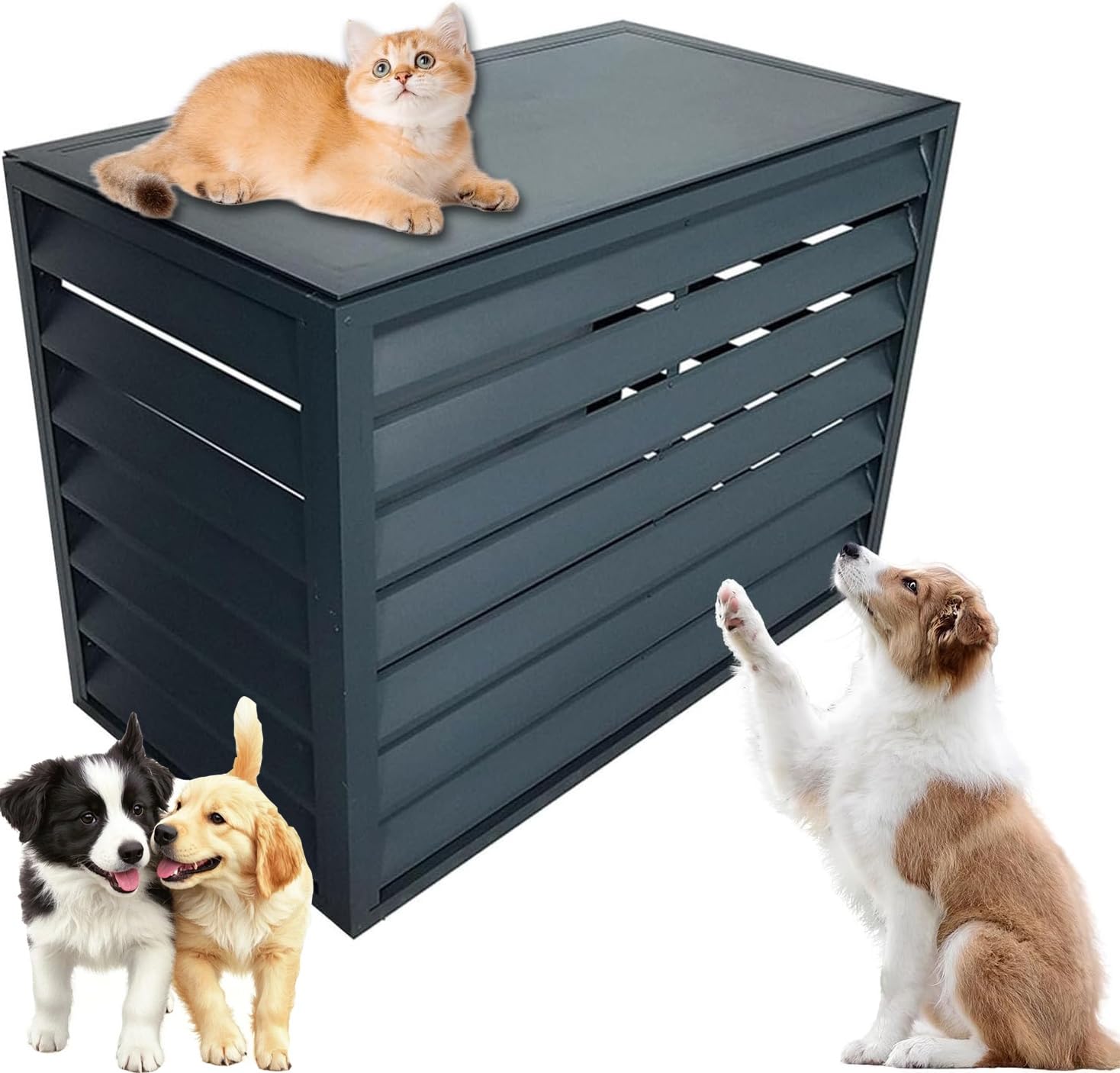 Protection brise-vue pour extérieur en aluminium haut de gamme gris