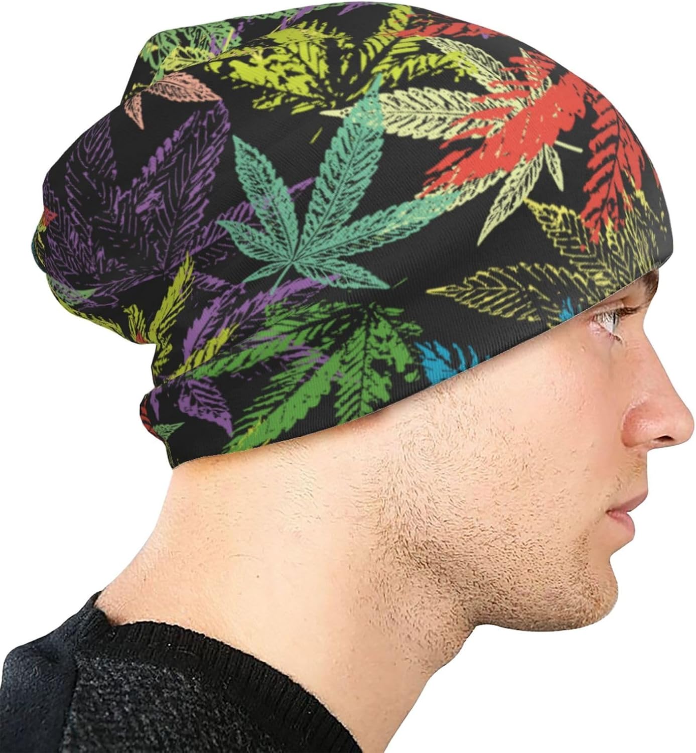 Skull Beanie for Women Men, Warm Stretch Knitted Beanies Hat Lightweight Casual Slouchy Cap Cancer Headwear - Image 5