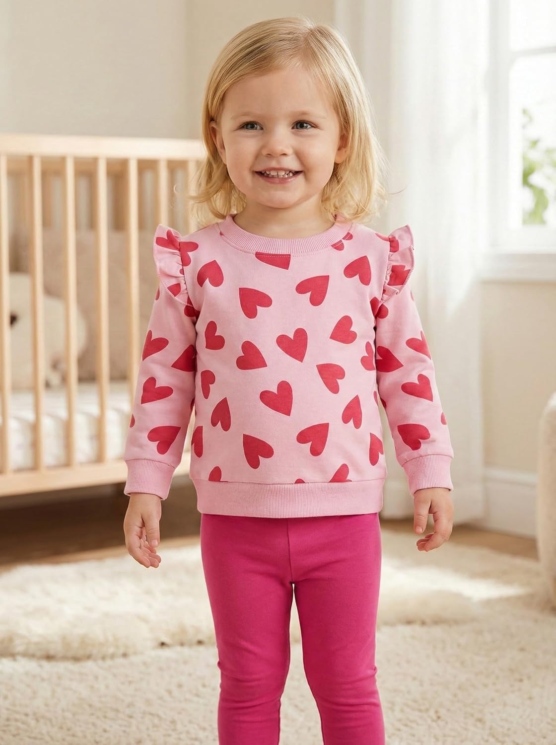 Little Girls Unicorn Outfits 2 Piece Kids Ruffle Sleeve Sweatshirt + Leggings Fall Leopard Clothing Sets 2-10 Years Old - Image 4