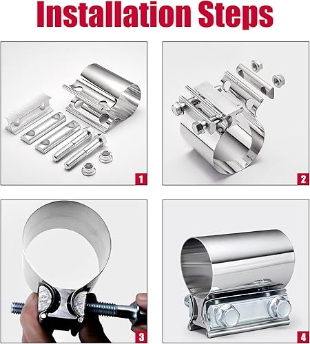 Miniatura 6 de ESPEEDER - Abrazadera de junta de escape de acero inoxidable con 1 bloque