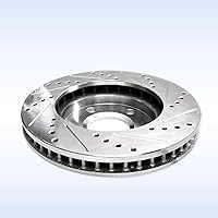 Vista 4 de Para Chevrolet Corvette 1963-1982, Camaro PowerSport Frente Trasero Plata Zinc Cruz Perforado Rotores de Freno Ranurados