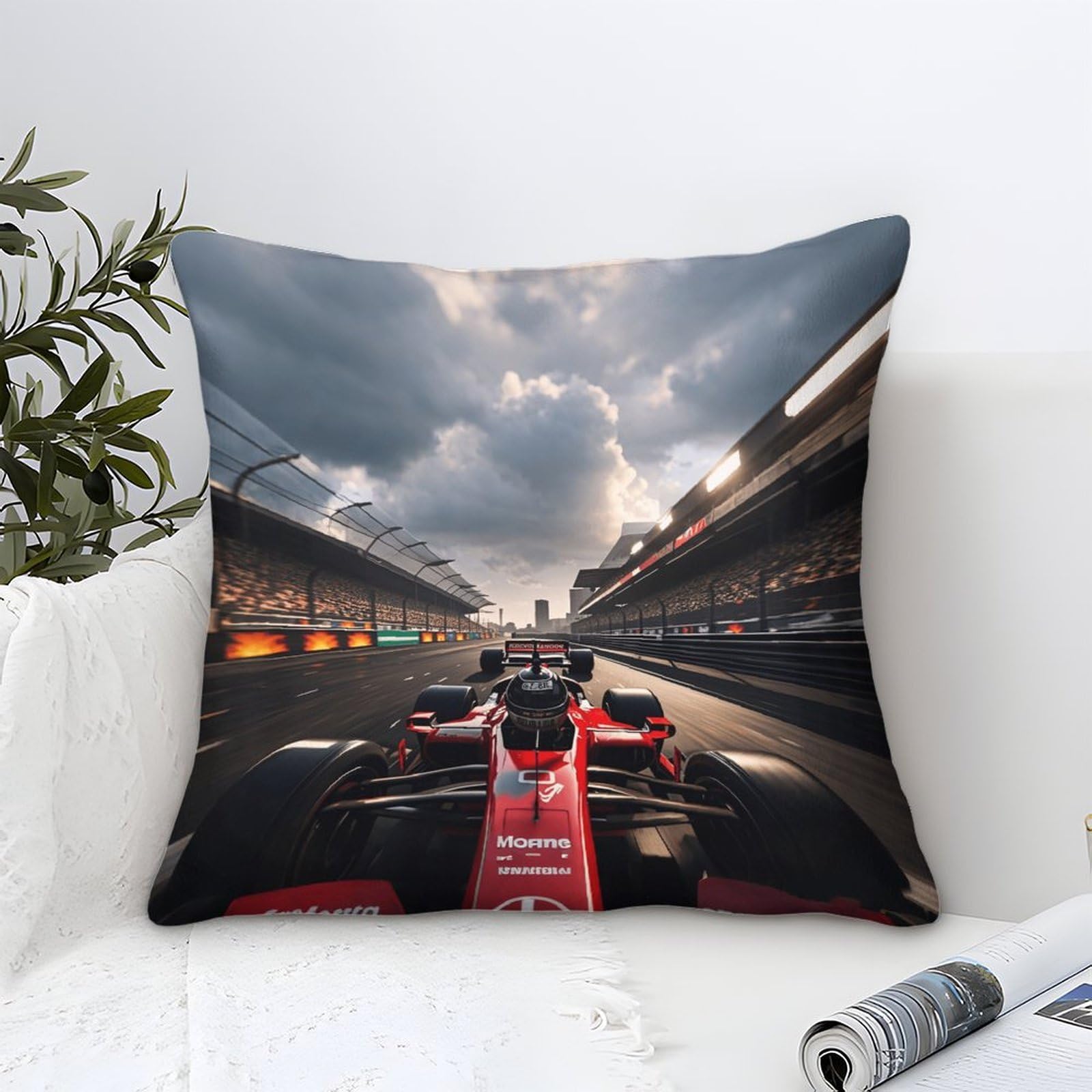 3U6C4M9K Formulaa Racing Cushion Covers 40x40cm, Racing Car Polyester Microfiber Decorative Throw Pillow Covers for Sofa Couch Bed Home Patio Outdoor Decor