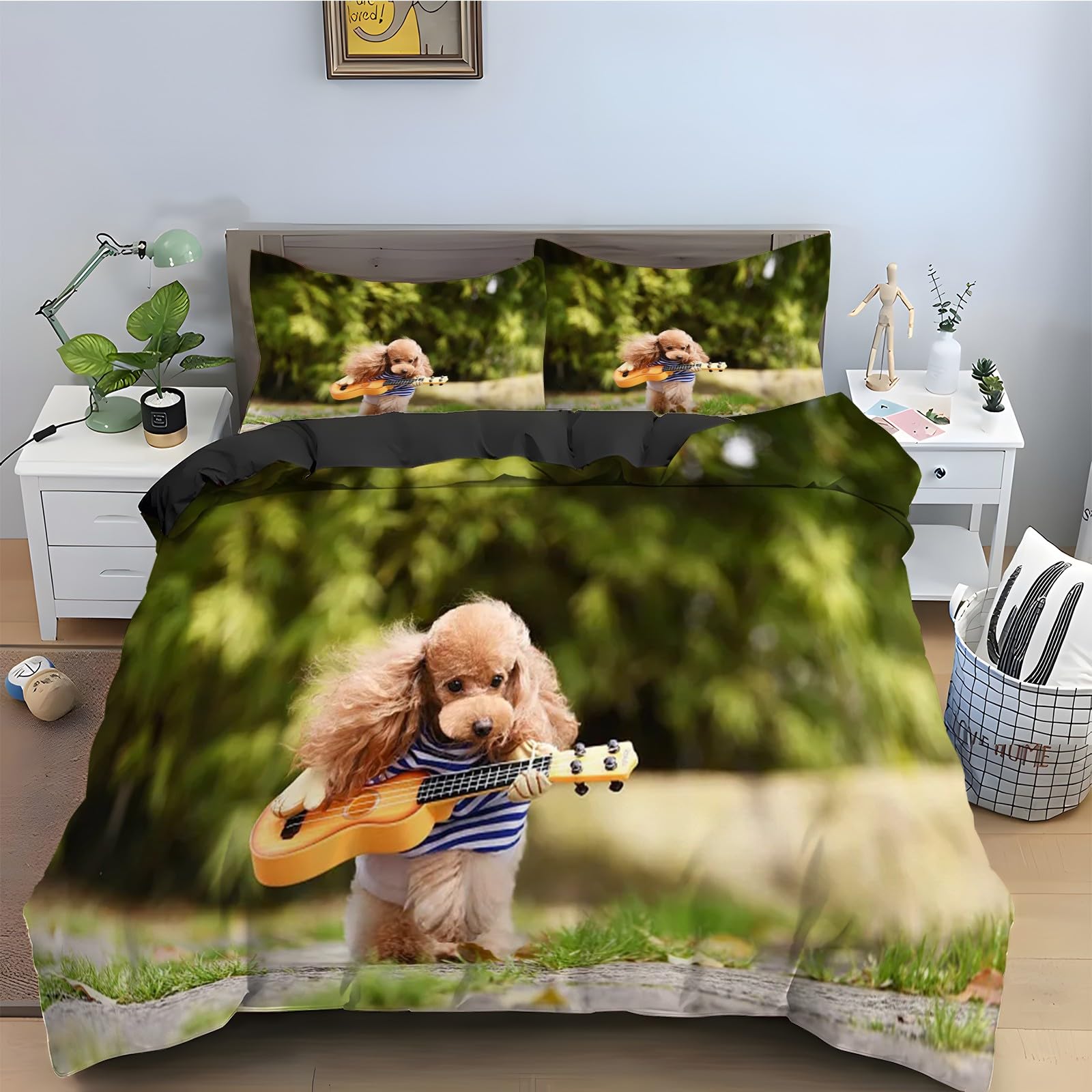 Housse de couette Bichon Frisé 220x240 pour une chambre parentale cocooning au style animalier