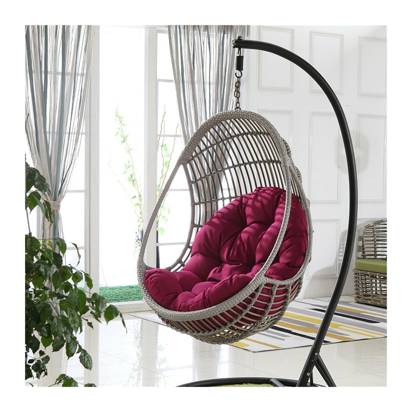 AYGJKIE Hanging Egg Chair Cushion Swing Egg Chair Cushion Waterproof Patio Garden Chair Back Cushions Washable Patio Hanging Egg Chair Replacement Cushion(Purple,80x110cm)