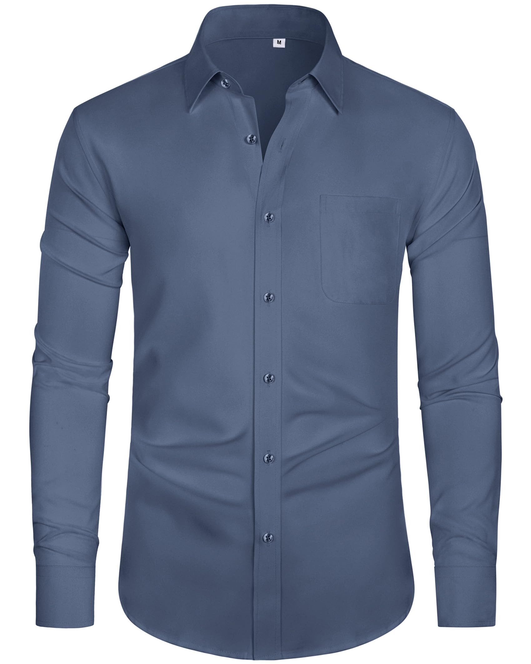 J.VER Hemd Herren Langarm Businesshemden Knitterfreies Stretchhemd Regular Fit Freizeithemden Bügelleichtes Unifarben Anzughemd