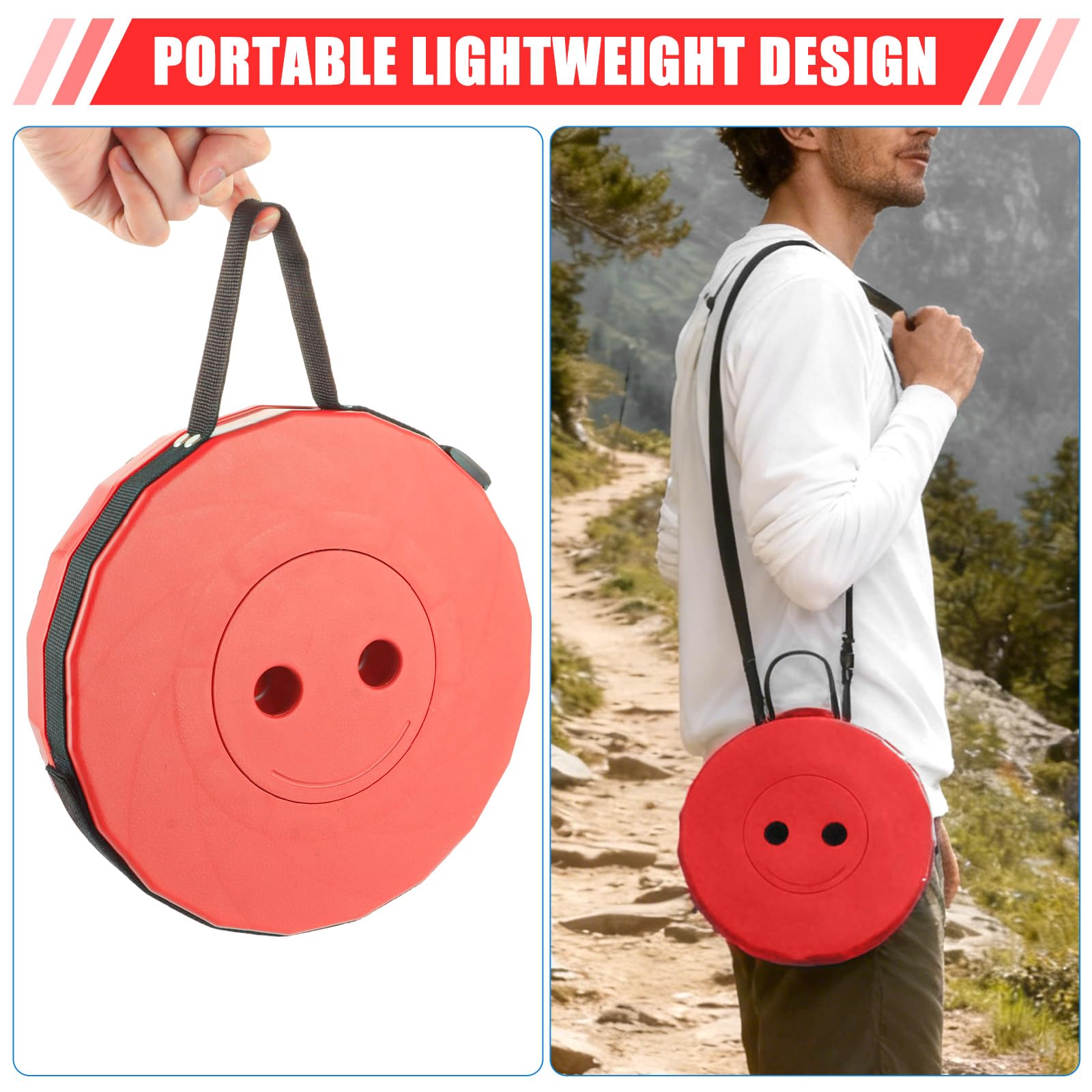DAJAVE 2 sgabelli telescopici, 45 cm, in plastica, per campeggio e attività all'aperto | 2 sgabelli estensibili, 25 x 6 cm piegati, fino a 45 cm, in plastica, per campeggio, giardino, viaggi e attesa