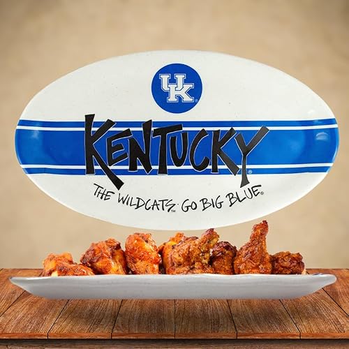 Miniatura 10 de Magnolia Lane Kansas Jayhawks - Plato ovalado de melamina resistente de 12 pulgadas para fiesta en el estacionamiento, barbacoas, junto a la