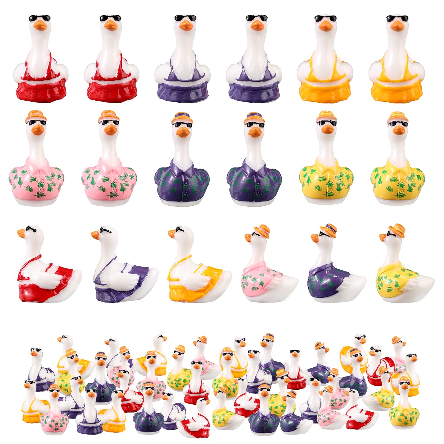 Lyreh 60pcs Tiny Resin Goose
