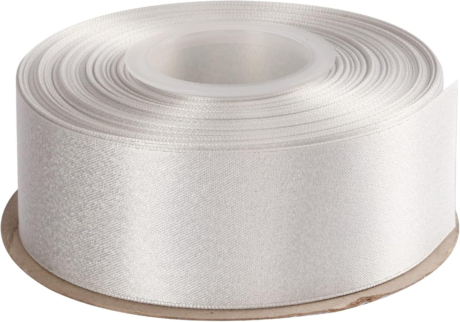 Joycrosso Off White Double Faced Glitter Ribbon, Luxury Silver Purl Ribbon, 38mm x 22 Meters