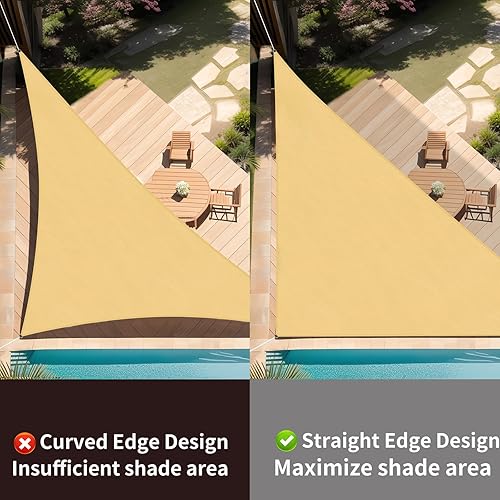 Miniatura 3 de Artpuch APT07 - Parasol de 16 x 20 x 20 pies con borde recto, bloqueo UV, 6.35 ozm, triángulo comercial, resistente, cubierta al aire libre para