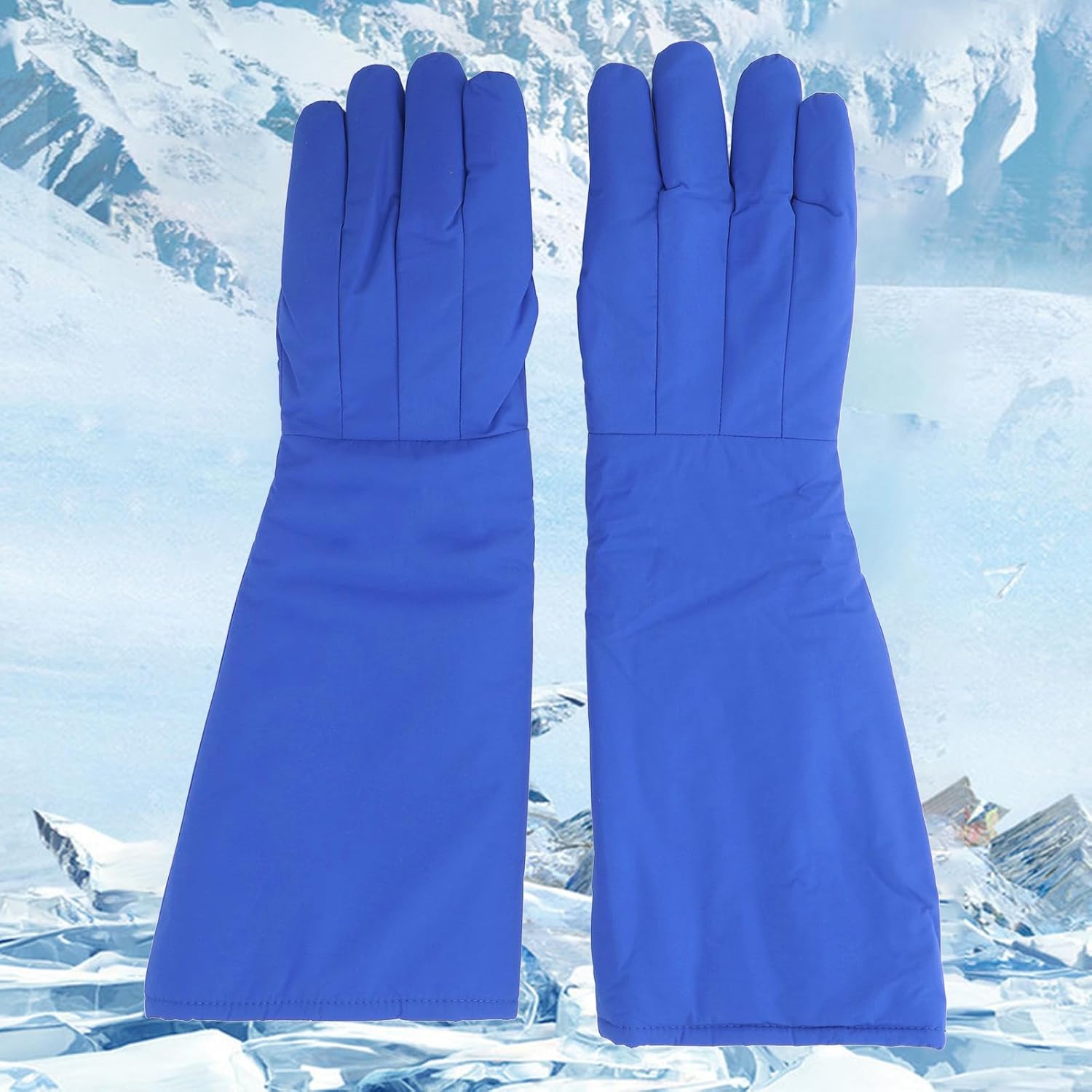 Fafeicy Cryogenic Gloves, LNG Liquid Nitrogen Dry Ice Cold Storage Safety Protective Low Temperature Gloves 58cm, for Liquid Nitrogen, Oxygen, NH 3, LNG Filling Station