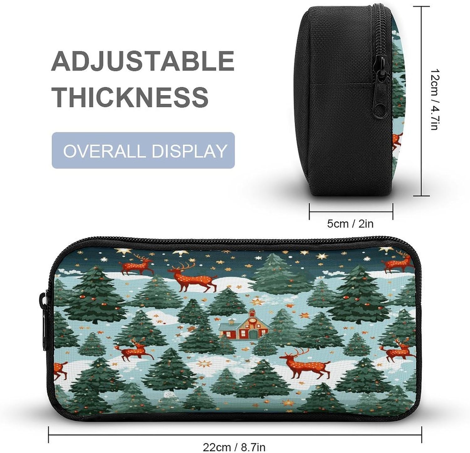 Christmas Holiday Makeup Bag Toiletry Bag Cosmetic Bag image 2