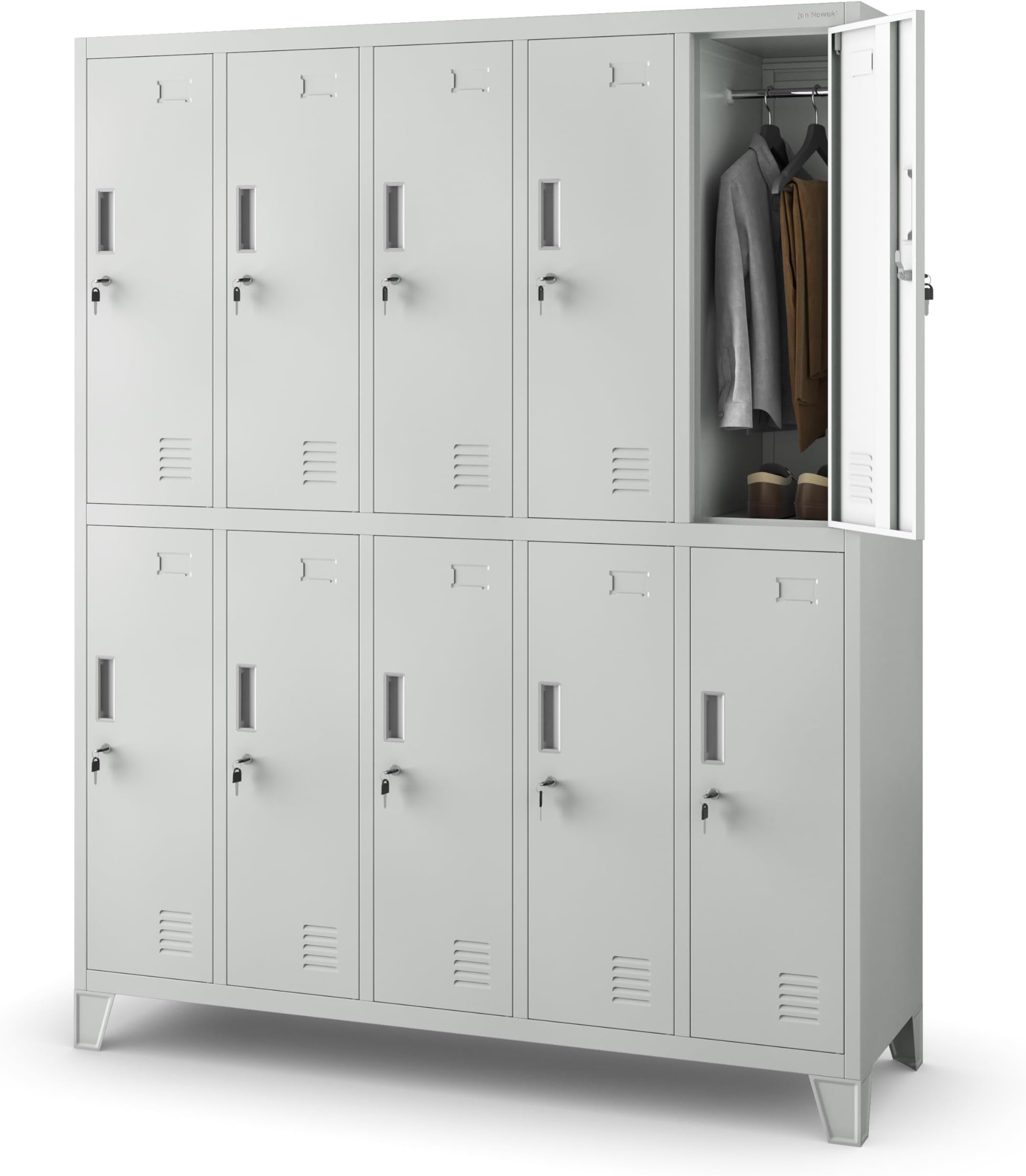 Casier Vestiaire Domator 20 Compartiments | Armoire Métallique 172x136x45cm | Gris | Serrures Individuelles