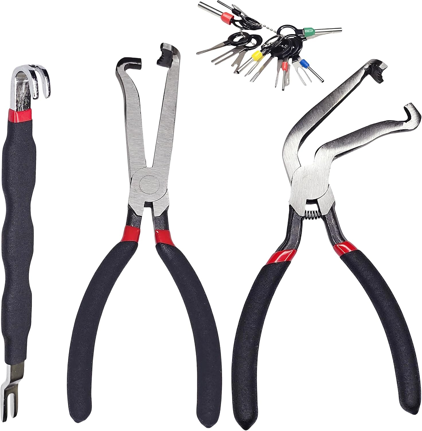 Automotive Tools, 60° Bent Head & Automotive Electrical Disconnect Pliers with 18-Piece Terminal Removal Tool Kit for Car Wiring, Battery Terminals and Spark Plug Wires