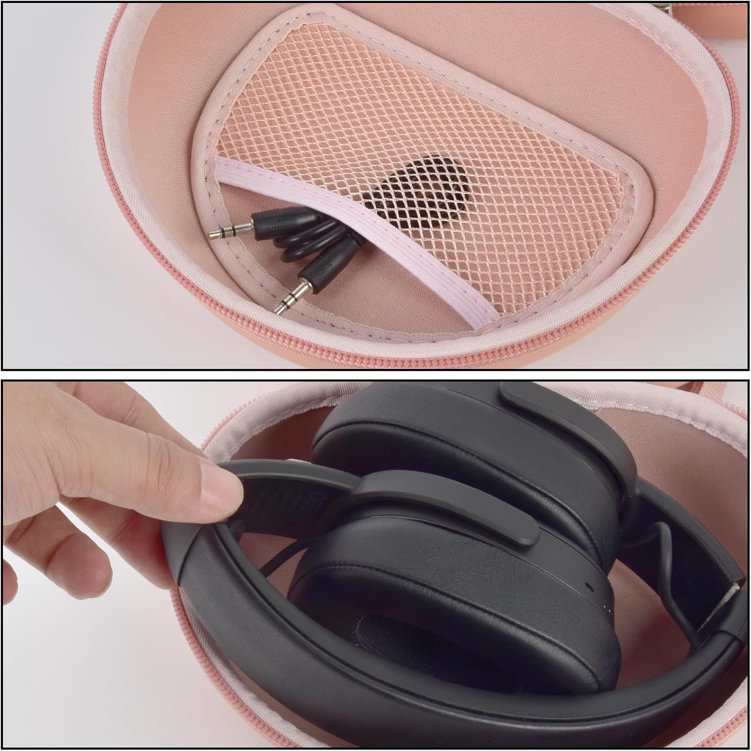 Headphone Case for Skullcandy Crusher/Hesh/Evo Wireless Over-Ear Bluetooth Earphones, for JLab JBuds Lux ANC, for TOZO HT3/HT2 Headphones and More Noise Cancelling Foldable Headset - Box Only (Pink) - Image 5