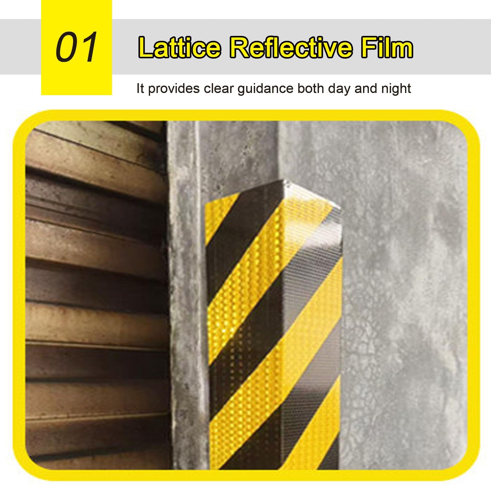 Protection d'angle murale en forme de L - Protection d'angle autocollante en mousse polyuréthane pour escalier et colonne - Design réfléchissant - Longueur 1 m
