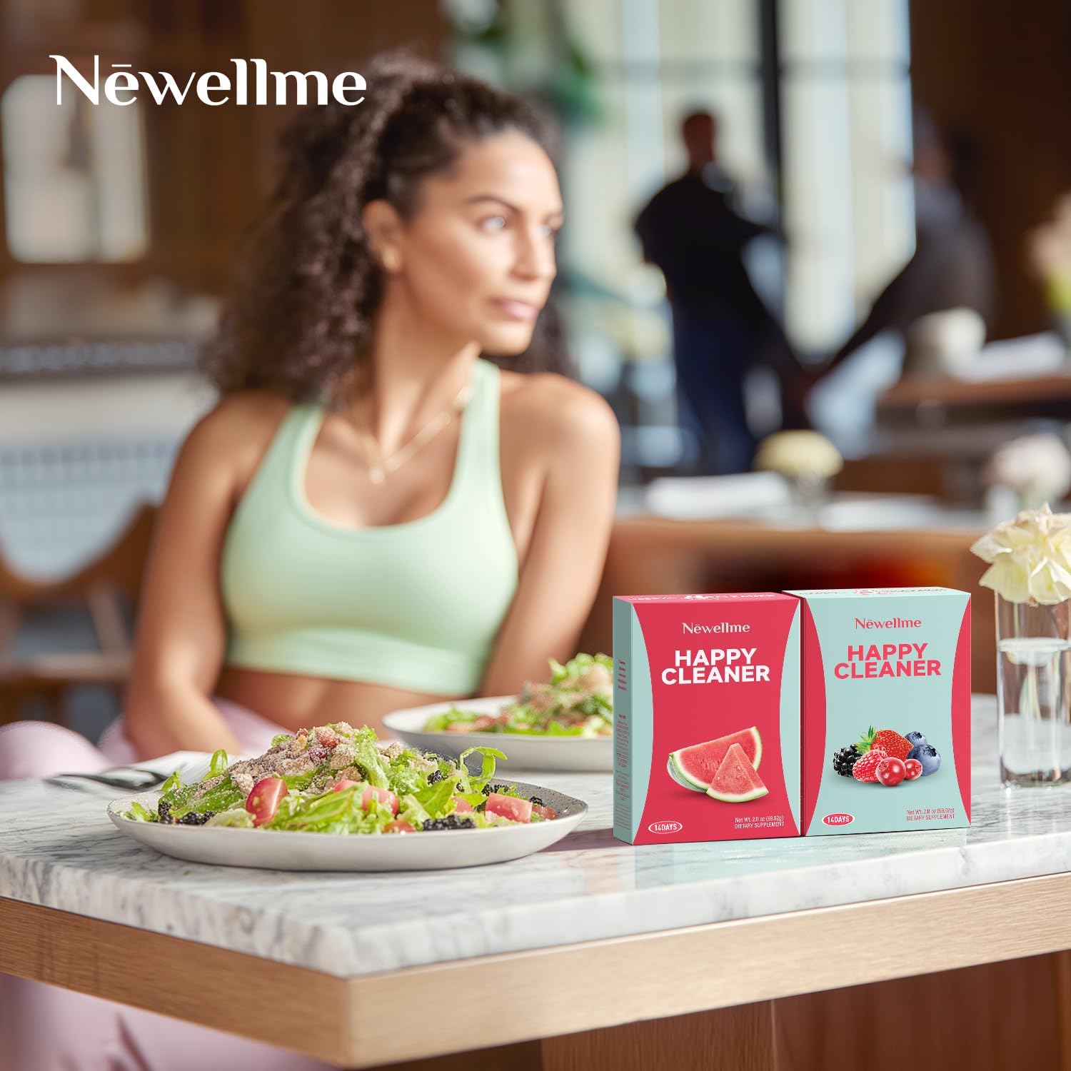 NEWELLME Watermelon Berry Powder Probiotics,Prebiotic & Probiotic Powder, Organic Fiber, Sugar Free, Herbs for Bloat, Gut Health, Digestive Health for Men Women (28days, Blueberry)