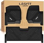 LASFIT Tapis pour Ford F250/F350/F450/F550 2017-2024 2025 2026 Cabine pour équipage avec plancher de tapis à pliage, toutes les conditions météorologiques TPE Linge de sol pour F-250/F-350 Tapis de voiture, noir