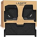 LASFIT Floor Mats for Ford F250 F350 F450 2017-2026 Crew Cab Front Bucket Seat | Rear W/Fold-Flat Storage Carpet Floor Super Duty All Weather Protector TPE Car Floor Liner, 1st & 2nd Row, 3pcs Black