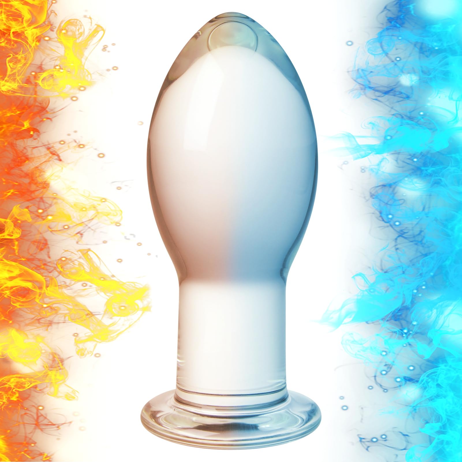 Roluck Plug Anale in Vetro, Plug Anali in Cristallo, Dildo Anale in Vetro, Massaggio Prostatico, Stimolatore del Punto G, Giocattolo Sessuale per Masturbazione Anale per Donne, Uomini e Coppie (S)